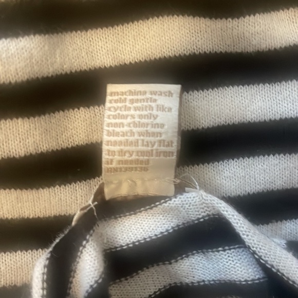 Black & White Striped Open Front Cardigan by Melrose Chic Size Large - Picture 5 of 9